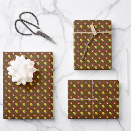 Hoja De Papel De Regalo corazones marrones