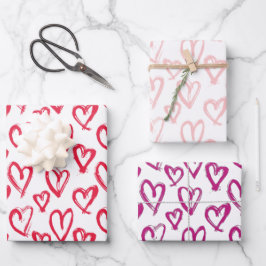 Hoja De Papel De Regalo Corazones modernos