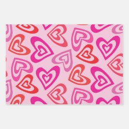 Hoja De Papel De Regalo Corazones psicodélicos aman el día de San Valentín