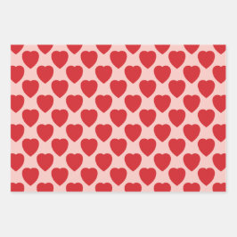 Hoja De Papel De Regalo Corazones Rojos