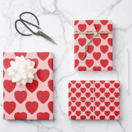 Hoja De Papel De Regalo Corazones Rojos