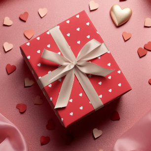 Hoja De Papel De Regalo Corazones rojos de San Valentín