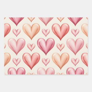 Hoja De Papel De Regalo Corazones sonrojados