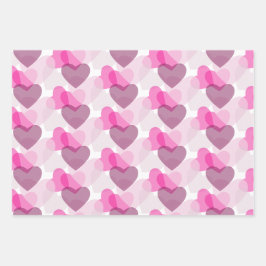 Hoja De Papel De Regalo Corazones transparentes de San Valentín con patrón