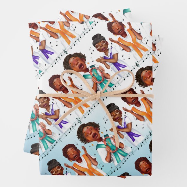 Hoja De Papel De Regalo Coro afroamericano (In situ)