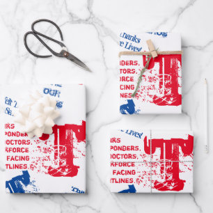 HOJA DE PAPEL DE REGALO CORONAVIRUS HEROES