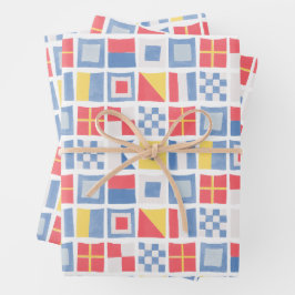 Hoja De Papel De Regalo Cortina náutica Bandera Marítima