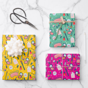 Hoja De Papel De Regalo Cosméticos de belleza vintage Bridesmaid Mamá maqu