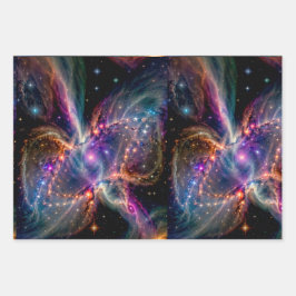 Hoja De Papel De Regalo Cosmic Nebula Energy Swirl Wrapping Paper