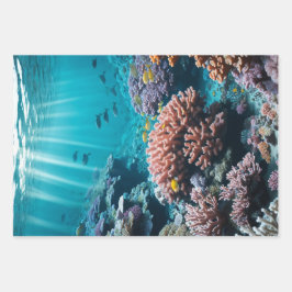 Hoja De Papel De Regalo Cosmic Ocean Coral Reef Wrapping Paper