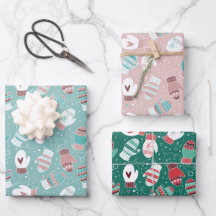 Cosy Winter Navidades Mittens Set de Patrones