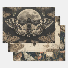 Hoja De Papel De Regalo Cottagecore Polilla Luna Gótica Jardín