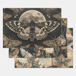 Hoja De Papel De Regalo Cottagecore Polilla Luna Gótica Jardín