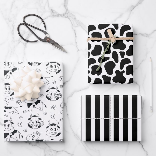 Hoja De Papel De Regalo Cow divertida (Anverso)