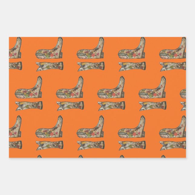 Hoja De Papel De Regalo Cowboy boots Wrapping Paper Flat Sheet Set of 3 (Anverso 3)