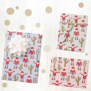 Hoja De Papel De Regalo Cowboy Santa Claus Navidad Occidental