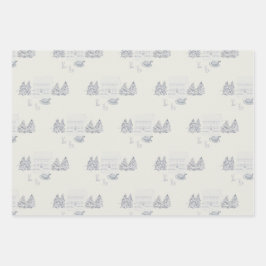 Hoja De Papel De Regalo Cozy New England Christmas Home