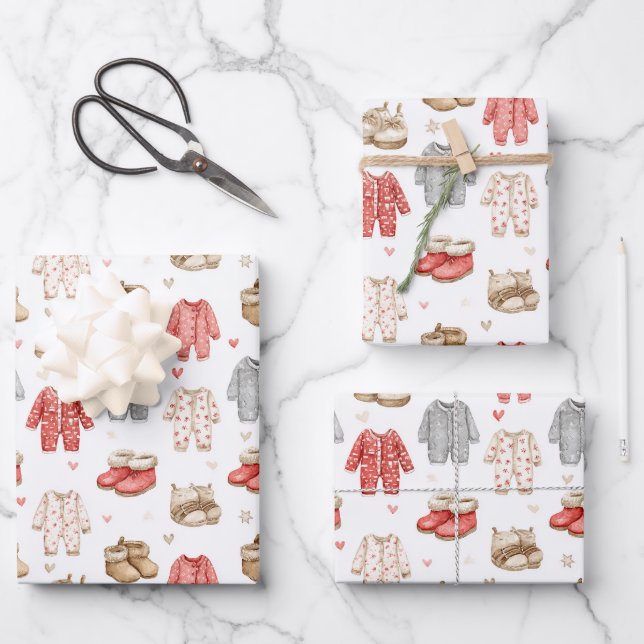 Hoja De Papel De Regalo Cozy Pajamas Boho Babyshower Pattern (Anverso)