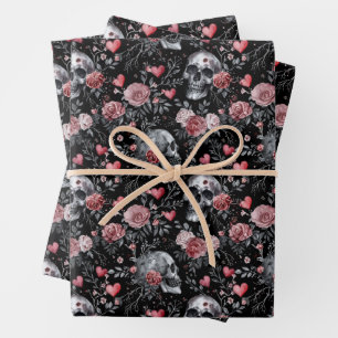 Hoja De Papel De Regalo Crálicas de brujería gótica con Rosas