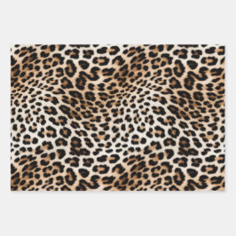 Hoja De Papel De Regalo Cream Black Leopard Print