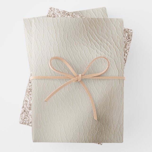 Hoja De Papel De Regalo Cream Faux Leather (In situ)