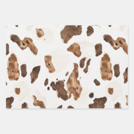 Hoja De Papel De Regalo Creamy Brown Chocolate Cow Print Animal Cumpleaños