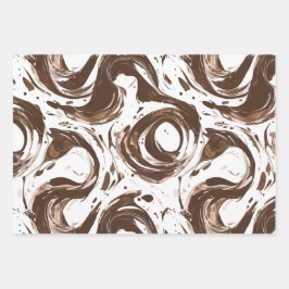 Hoja De Papel De Regalo Creamy Brown Chocolate Swirls Cumpleaños