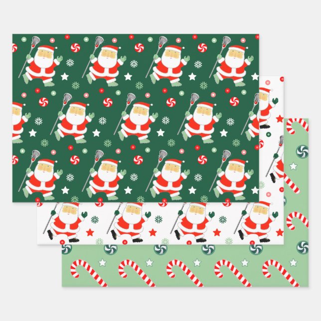 Hoja De Papel De Regalo Creative Lacrosse Christmas Gift