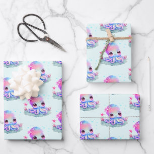 Hoja De Papel De Regalo Creatura marina de Octopus Cute