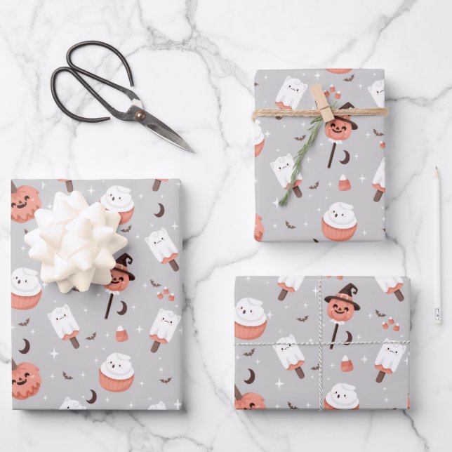 HOJA DE PAPEL DE REGALO CREMA DE HIELO DE CANDALA (Anverso)