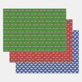 Hoja De Papel De Regalo Criaturas de Navidad