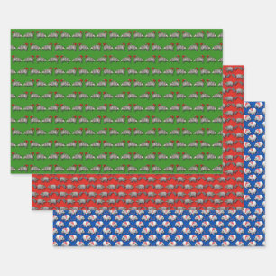Hoja De Papel De Regalo Criaturas de Navidad 