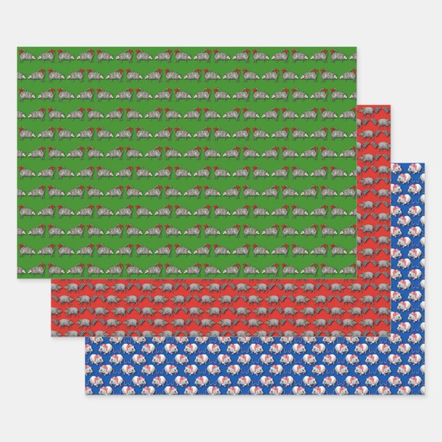 Hoja De Papel De Regalo Criaturas de Navidad  (Set)