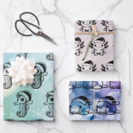 Hoja De Papel De Regalo Criaturas marinas de los navidades