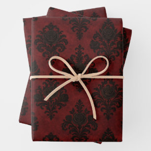 Hoja De Papel De Regalo Crimson Nocturne Bloom Victorian