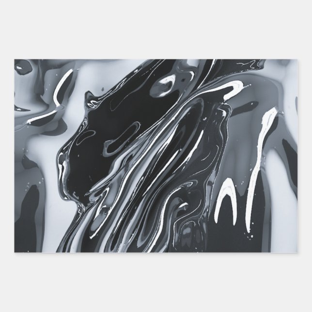 Hoja De Papel De Regalo Cromo metálico futurista (Anverso)