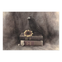 Crow Vintage Gótico Viejos Libros Girasol