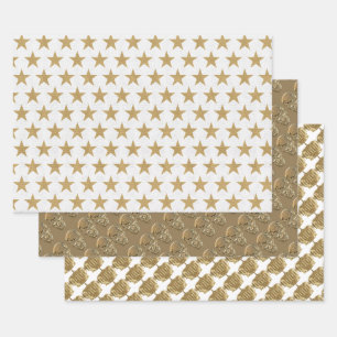 Hoja De Papel De Regalo Crowne, Skulls y Stars