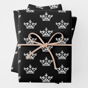 Hoja De Papel De Regalo Crownes Blancas