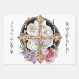 Hoja De Papel De Regalo Cruces y escrituras para condolencias
