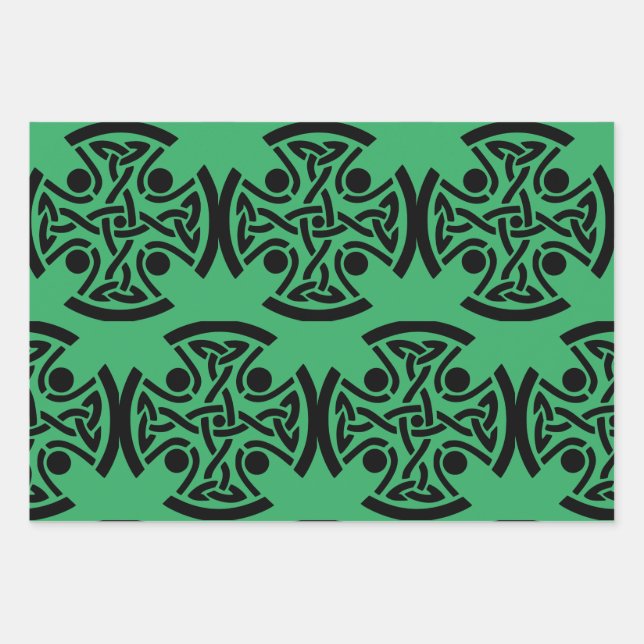 Hoja De Papel De Regalo Cruz cristiana celta (Anverso)