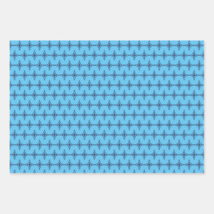 Hoja De Papel De Regalo Cruz Cristiana en Arte Azul Celeste