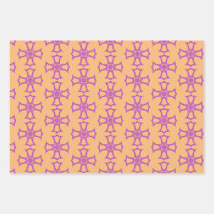 Hoja De Papel De Regalo Cruz Cristiana Rosa Arte Estético Moderno