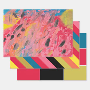 Hoja De Papel De Regalo Cuadrados de cascada de arco iris