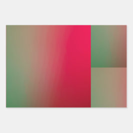 Hoja De Papel De Regalo cuadrados de gradiente rojo y verde