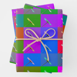 Hoja De Papel De Regalo Cuadrados de margarita coloridos, fotografía de ti