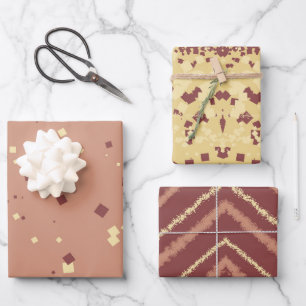 Hoja De Papel De Regalo Cuadrados y bandas de baile de la tierra