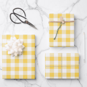 Hoja De Papel De Regalo Cuadro Amarillo Moderno