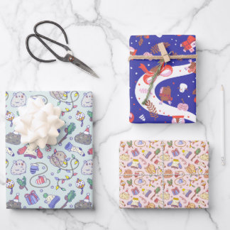 Hoja De Papel De Regalo Cuadro de Navidades de cerdo guineano 3