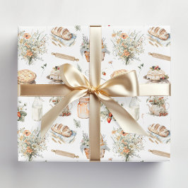 Hoja De Papel De Regalo Cuadros de agua singulares Floral Fresa País